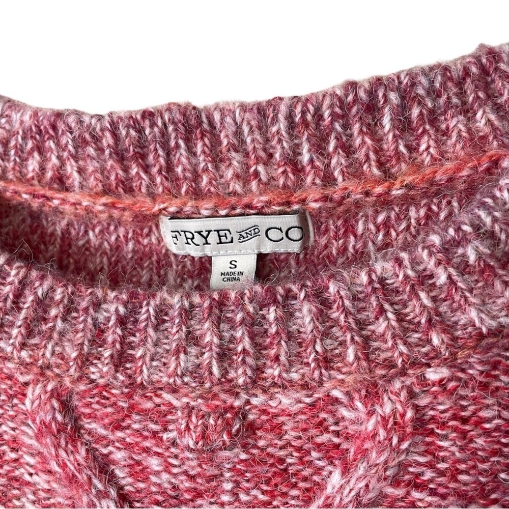 Frye & Co Pink Ombré Knit Tassel Sweater Spacedyed Size Small NWT - Picture 2 of 6